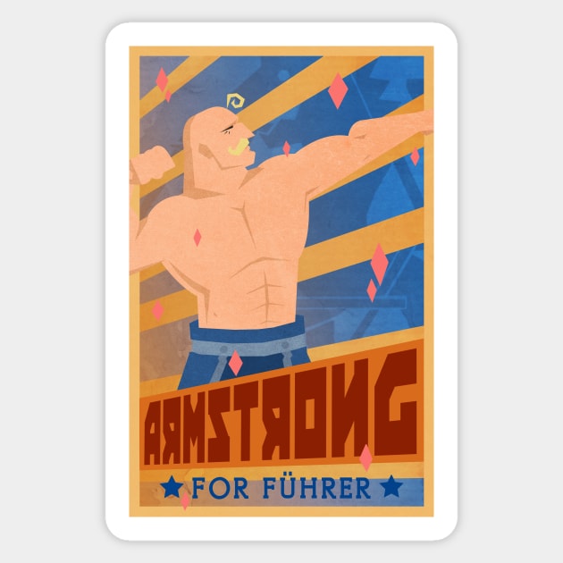 Fullmetal Alchemist - Armstrong For Fuhrer King Sticker by ShelboBaggins